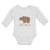 Long Sleeve Bodysuit Baby Lil Brown Bear's Side View Wild Animal Cotton