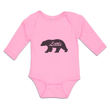 Long Sleeve Bodysuit Baby Little Silhouette Bear Side View Wild Animal Cotton