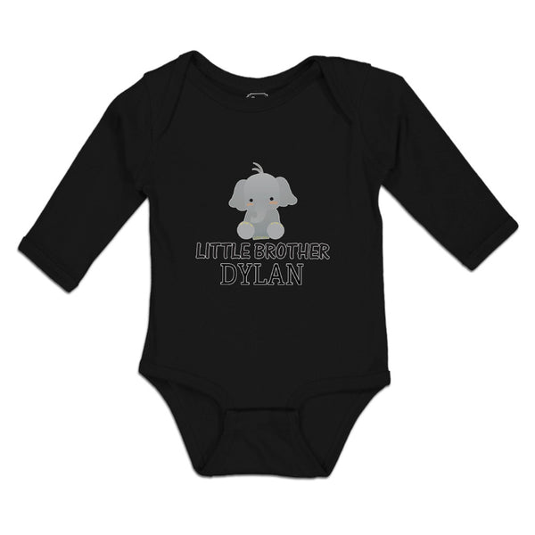Long Sleeve Bodysuit Baby Cute Little Brother Elephant Dylan Sitting Cotton - Cute Rascals