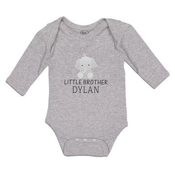 Long Sleeve Bodysuit Baby Cute Little Brother Elephant Dylan Sitting Cotton