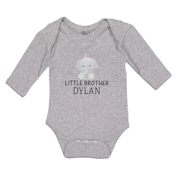 Long Sleeve Bodysuit Baby Cute Little Brother Elephant Dylan Sitting Cotton - Cute Rascals