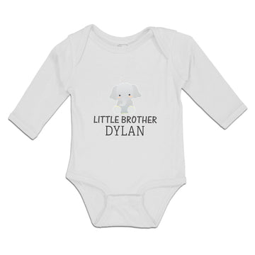 Long Sleeve Bodysuit Baby Cute Little Brother Elephant Dylan Sitting Cotton