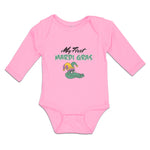 Long Sleeve Bodysuit Baby My Mardi Gras Celebration Usa Crocodile Hat Cotton