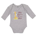 Long Sleeve Bodysuit Baby Glamma Loves Me! Cute Giraffes Hearts Cotton