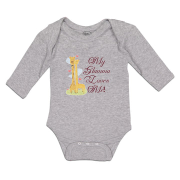 Long Sleeve Bodysuit Baby Glamma Loves Me! Cute Giraffes Hearts Cotton