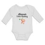 Long Sleeve Bodysuit Baby Nonna's Funny Monkey Hunging Tree Branch Cotton