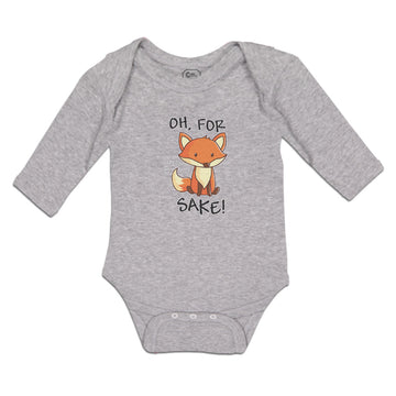 Long Sleeve Bodysuit Baby Oh, for Sake! Fox Sitting Silently and Watching Cotton