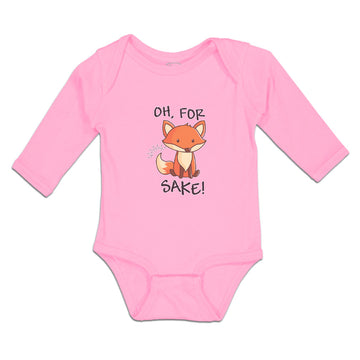 Long Sleeve Bodysuit Baby Oh, for Sake! Fox Sitting Silently and Watching Cotton