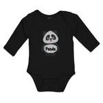 Long Sleeve Bodysuit Baby Cute Panda Bear Patches It's Eyes, Ears Body Cotton - Cute Rascals