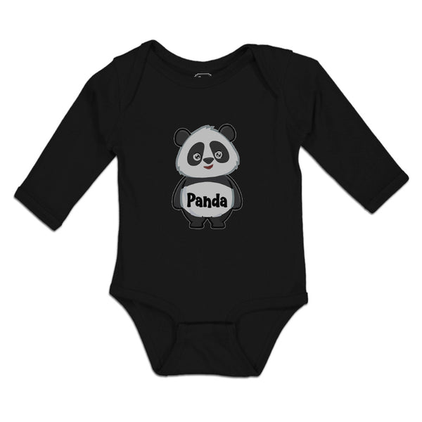 Long Sleeve Bodysuit Baby Cute Panda Bear Patches It's Eyes, Ears Body Cotton - Cute Rascals