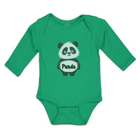 Long Sleeve Bodysuit Baby Cute Panda Bear Patches It's Eyes, Ears Body Cotton - Cute Rascals