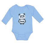 Long Sleeve Bodysuit Baby Cute Panda Bear Patches It's Eyes, Ears Body Cotton - Cute Rascals