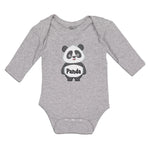 Long Sleeve Bodysuit Baby Cute Panda Bear Patches It's Eyes, Ears Body Cotton - Cute Rascals
