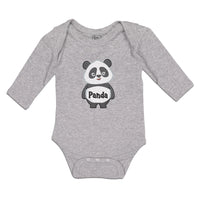 Long Sleeve Bodysuit Baby Cute Panda Bear Patches It's Eyes, Ears Body Cotton - Cute Rascals
