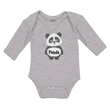 Long Sleeve Bodysuit Baby Cute Panda Bear Patches It's Eyes, Ears Body Cotton
