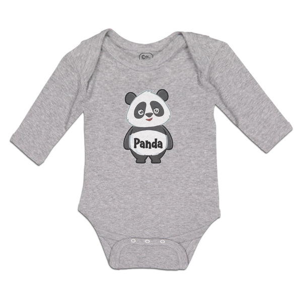 Long Sleeve Bodysuit Baby Cute Panda Bear Patches It's Eyes, Ears Body Cotton - Cute Rascals