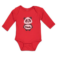 Long Sleeve Bodysuit Baby Cute Panda Bear Patches It's Eyes, Ears Body Cotton - Cute Rascals