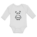 Long Sleeve Bodysuit Baby Cute Panda Bear Patches It's Eyes, Ears Body Cotton - Cute Rascals