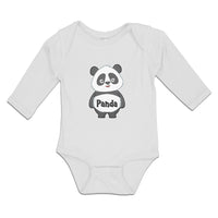 Long Sleeve Bodysuit Baby Cute Panda Bear Patches It's Eyes, Ears Body Cotton - Cute Rascals