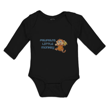 Long Sleeve Bodysuit Baby Pawpaw's Cute Little Monkey Holding A Peeled Banana
