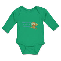 Long Sleeve Bodysuit Baby Pawpaw's Cute Little Monkey Holding A Peeled Banana