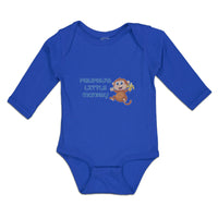 Long Sleeve Bodysuit Baby Pawpaw's Cute Little Monkey Holding A Peeled Banana