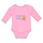 Long Sleeve Bodysuit Baby Pawpaw's Cute Little Monkey Holding A Peeled Banana