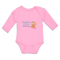 Long Sleeve Bodysuit Baby Pawpaw's Cute Little Monkey Holding A Peeled Banana