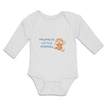 Long Sleeve Bodysuit Baby Pawpaw's Cute Little Monkey Holding A Peeled Banana