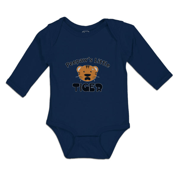 Long Sleeve Bodysuit Baby Peepaw's Little Cute Tiger Head with Whisker Cotton