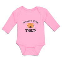 Long Sleeve Bodysuit Baby Peepaw's Little Cute Tiger Head with Whisker Cotton