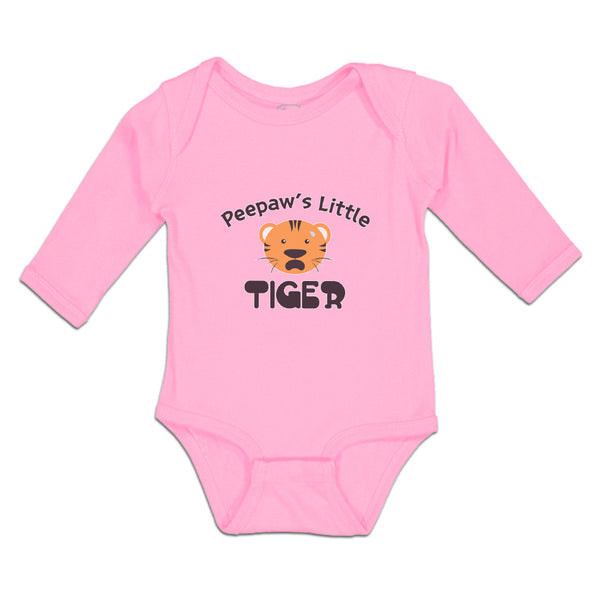 Long Sleeve Bodysuit Baby Peepaw's Little Cute Tiger Head with Whisker Cotton