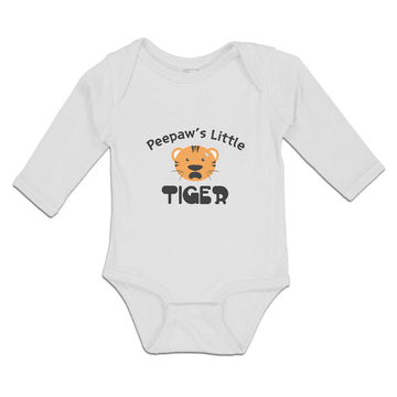 Long Sleeve Bodysuit Baby Peepaw's Little Cute Tiger Head with Whisker Cotton