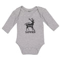 Long Sleeve Bodysuit Baby Deerly Loved Silhouette Deer View Mammal Cotton