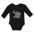 Long Sleeve Bodysuit Baby Cute Baby Elephant Sitting and Playing with It's Trunk - Cute Rascals