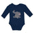 Long Sleeve Bodysuit Baby Cute Baby Elephant Sitting and Playing with It's Trunk - Cute Rascals
