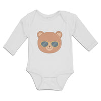 Long Sleeve Bodysuit Baby Cute Bear Wearing Sunglass Toy Teddy Bear Face Cotton - Cute Rascals