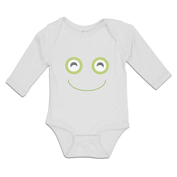 Long Sleeve Bodysuit Baby A Frog Smile Expression Funny Face Boy & Girl Clothes
