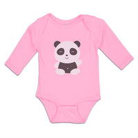 Long Sleeve Bodysuit Baby Cute Panda Bear Patches It's Eyes, Ears Body Cotton - Cute Rascals
