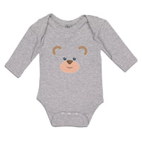 Long Sleeve Bodysuit Baby Bear Face and Head Boy & Girl Clothes Cotton - Cute Rascals