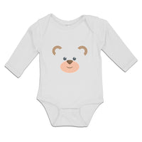 Long Sleeve Bodysuit Baby Bear Face and Head Boy & Girl Clothes Cotton - Cute Rascals