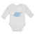 Long Sleeve Bodysuit Baby Rhinoceros Grazing Open Horned Unicornis Cotton
