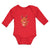 Long Sleeve Bodysuit Baby Merry Christmas Cute Deer Wearing Scarf Cotton