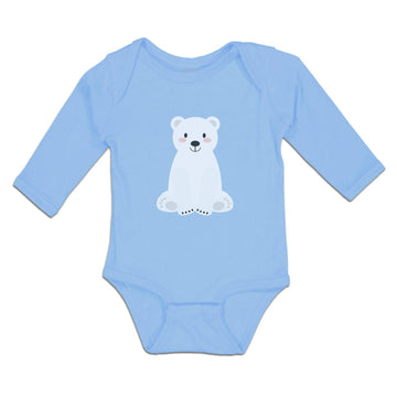 Long Sleeve Bodysuit Baby Animated White Teddy Bear Toy Boy & Girl Clothes