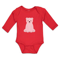 Long Sleeve Bodysuit Baby Animated White Teddy Bear Toy Boy & Girl Clothes - Cute Rascals