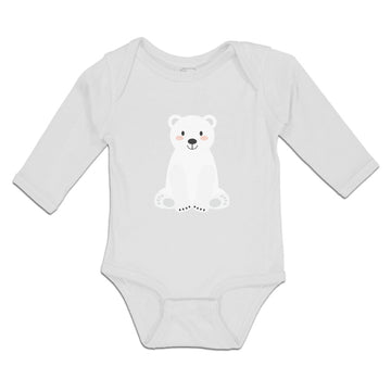 Long Sleeve Bodysuit Baby Animated White Teddy Bear Toy Boy & Girl Clothes