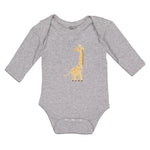 Long Sleeve Bodysuit Baby Cute Giraffe Turning Side View with Closed Eyes Cotton - Cute Rascals