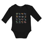 Long Sleeve Bodysuit Baby Lovely Prehistoric Dinosaur Animal Figures Cotton