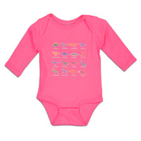 Long Sleeve Bodysuit Baby Lovely Prehistoric Dinosaur Animal Figures Cotton