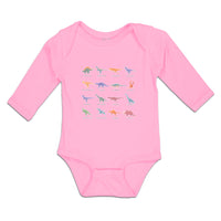 Long Sleeve Bodysuit Baby Lovely Prehistoric Dinosaur Animal Figures Cotton